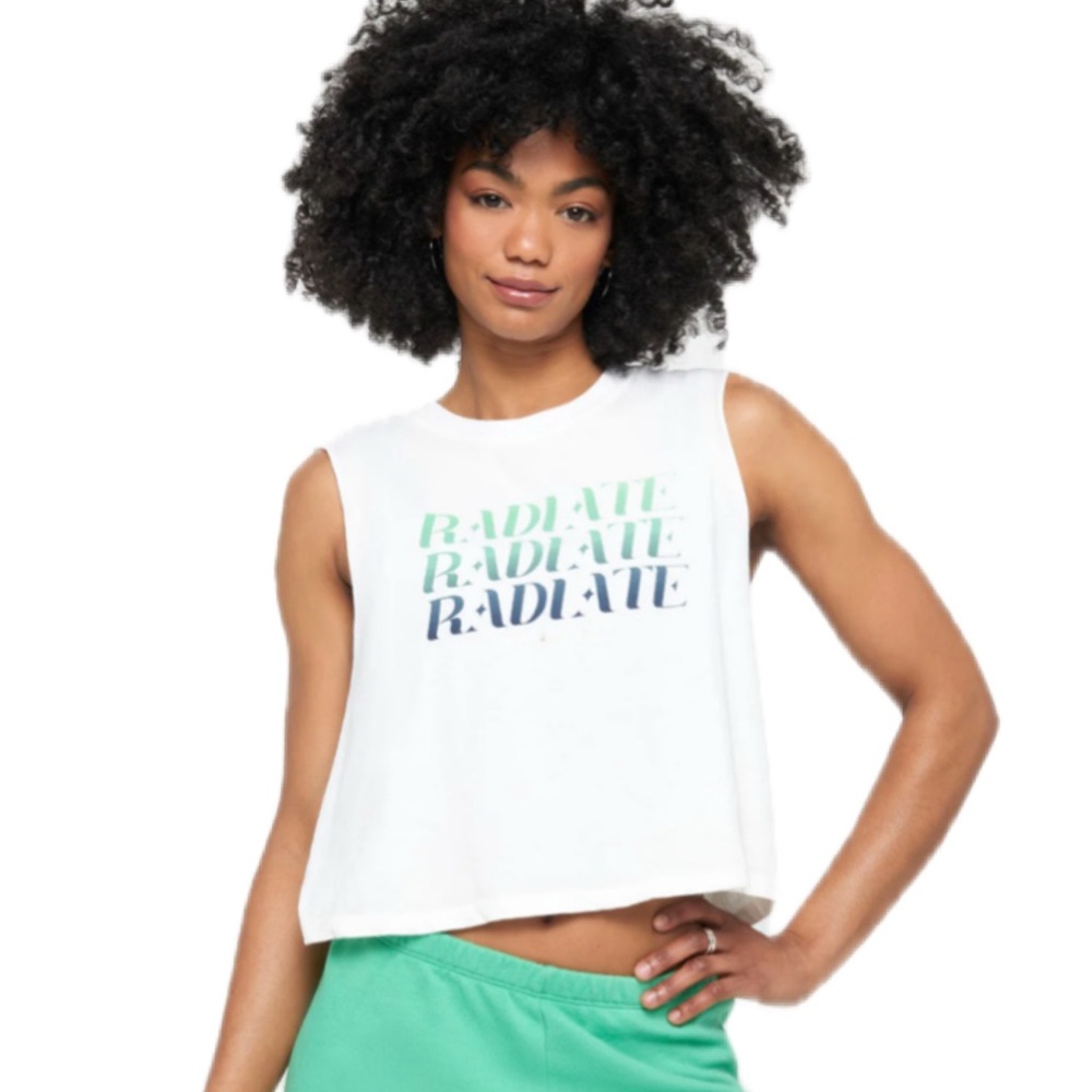 Spiritual Gangster Fan Radiate Callie Crop Tank Size Large